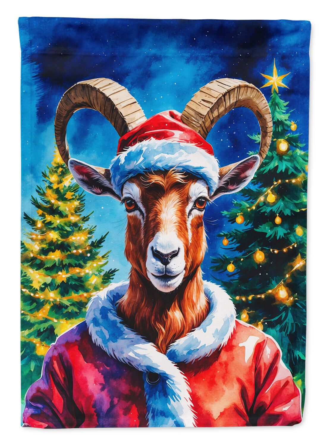 Goat Christmas Garden Flag Mailbox Decorative Yard Banner Outside Patio Artwork for Flower Beds, Garden Size, Multicolor