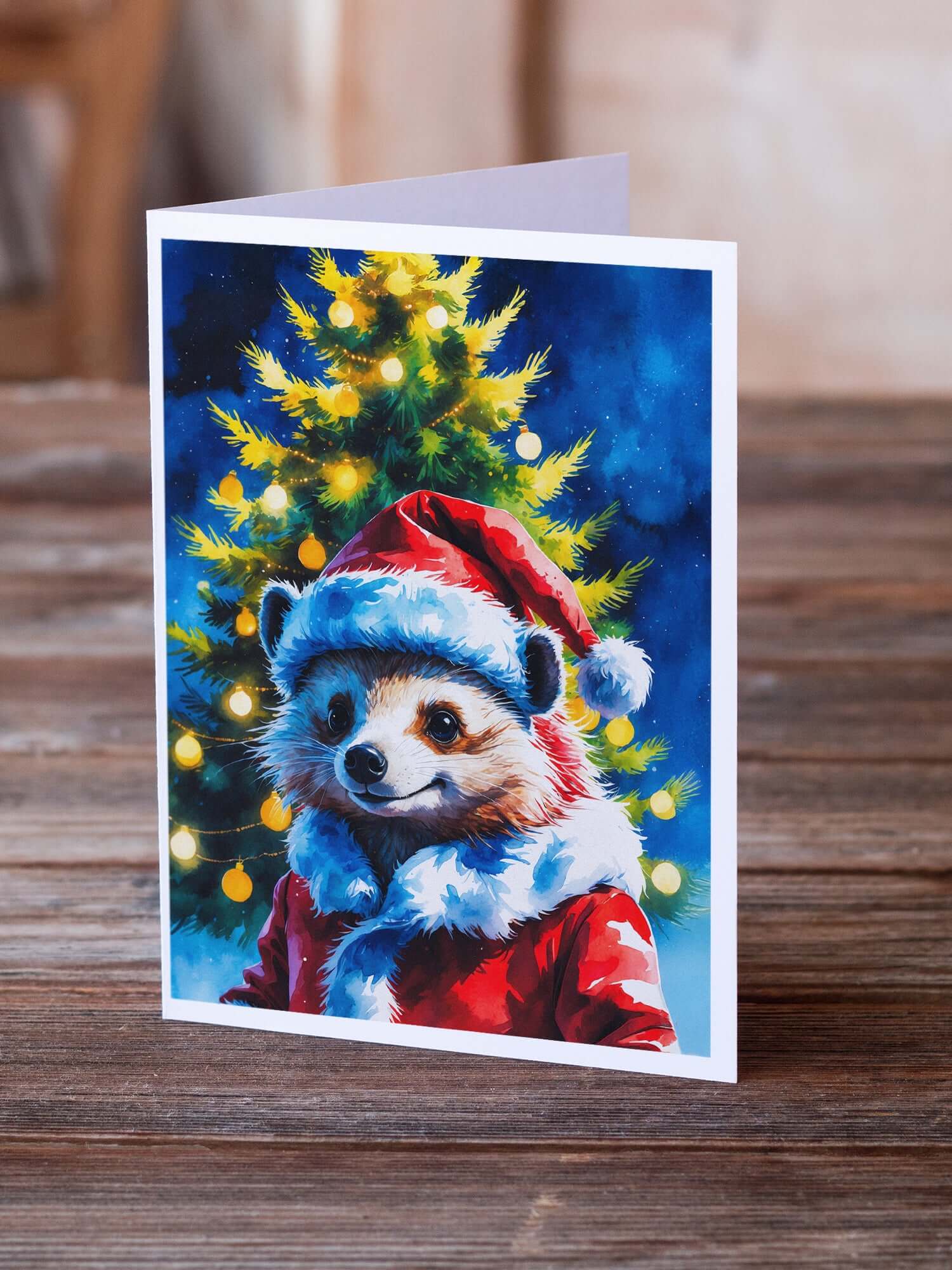 Hedgehog Christmas Greeting Cards Pack of 8 Blank Cards with Envelopes Whimsical A7 Size 5x7