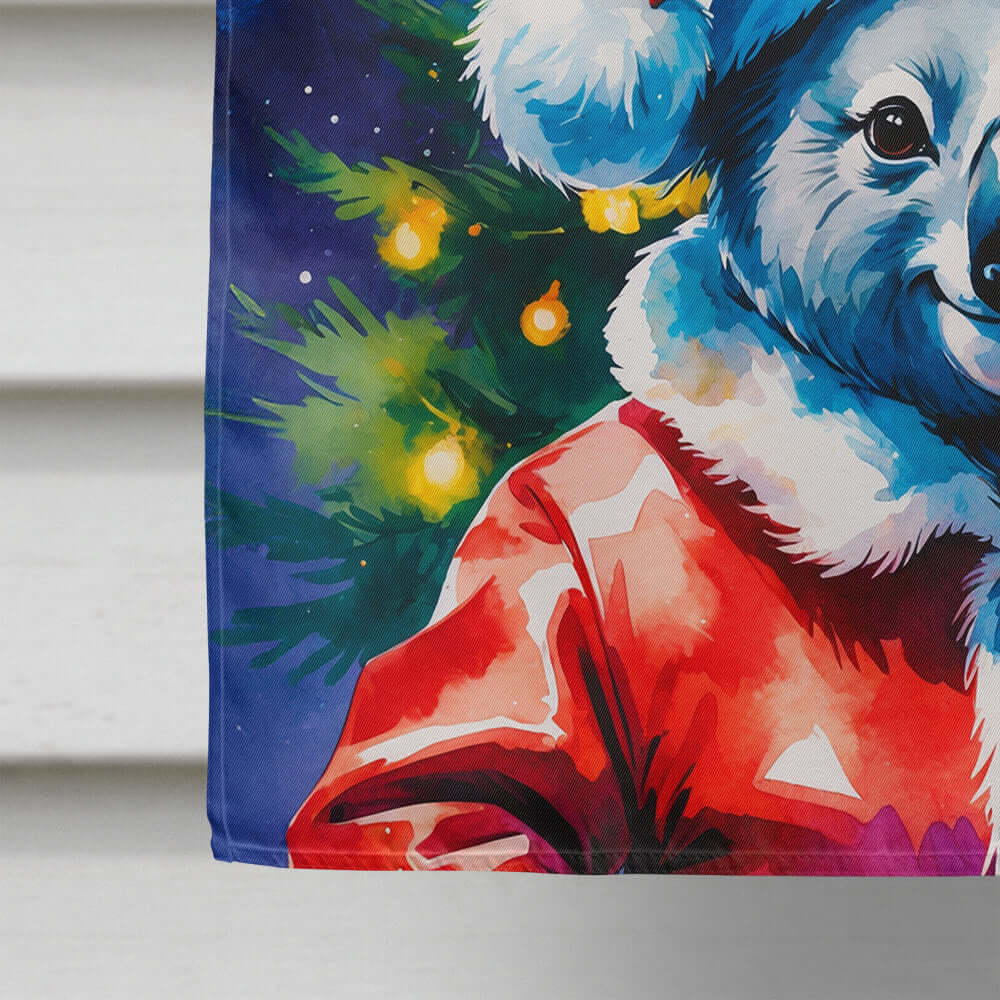 Koala Christmas House Flag 28x40 Porch Sleeve Pole Decorative Outside Yard Banner Artwork Wall Hanging, Polyester