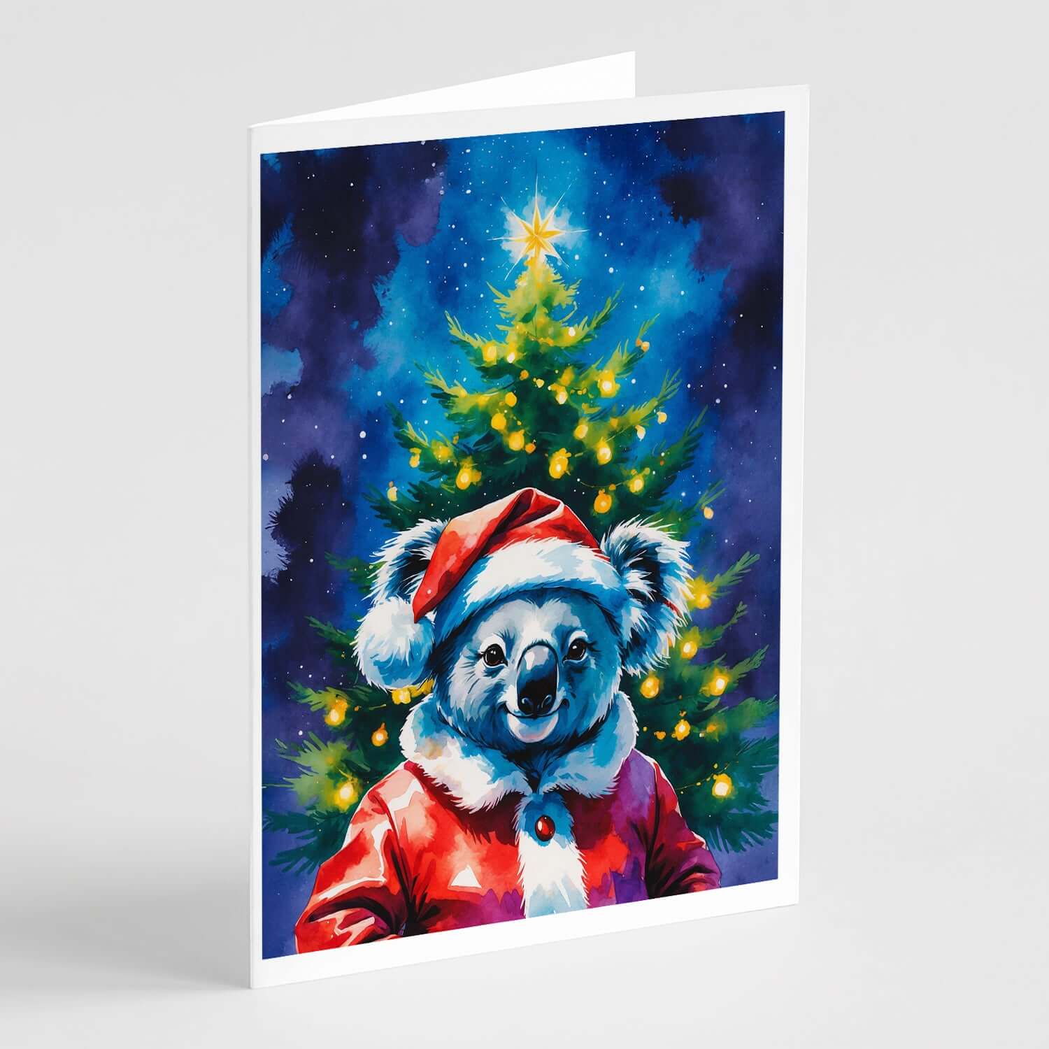 Koala Christmas Greeting Cards Pack of 8 Blank Cards with Envelopes Whimsical A7 Size 5x7
