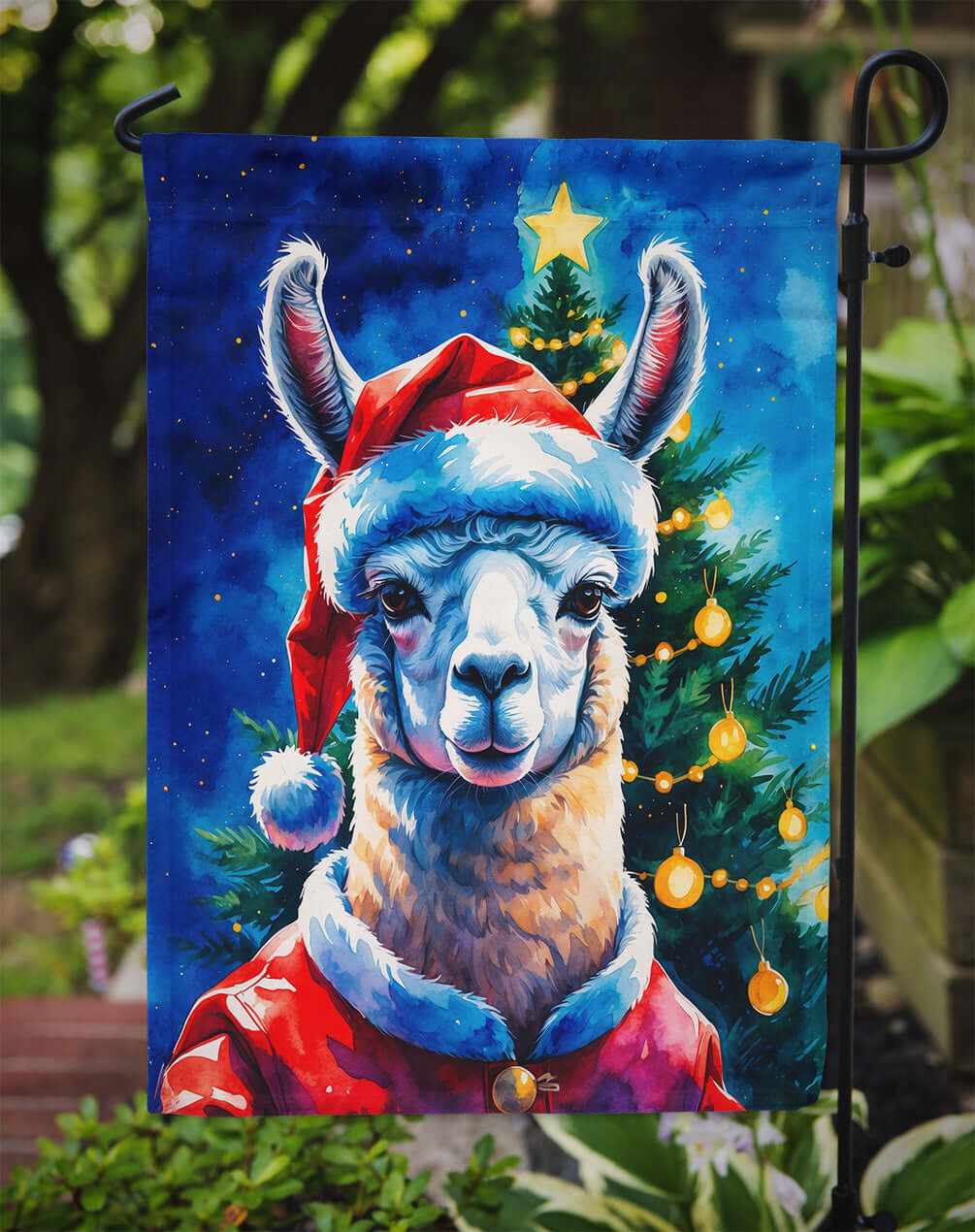 Llama Christmas Garden Flag Mailbox Decorative Yard Banner Outside Patio Artwork for Flower Beds, Garden Size, Multicolor
