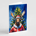 Moose Christmas Greeting Cards Pack of 8 Blank Cards with Envelopes Whimsical A7 Size 5x7
