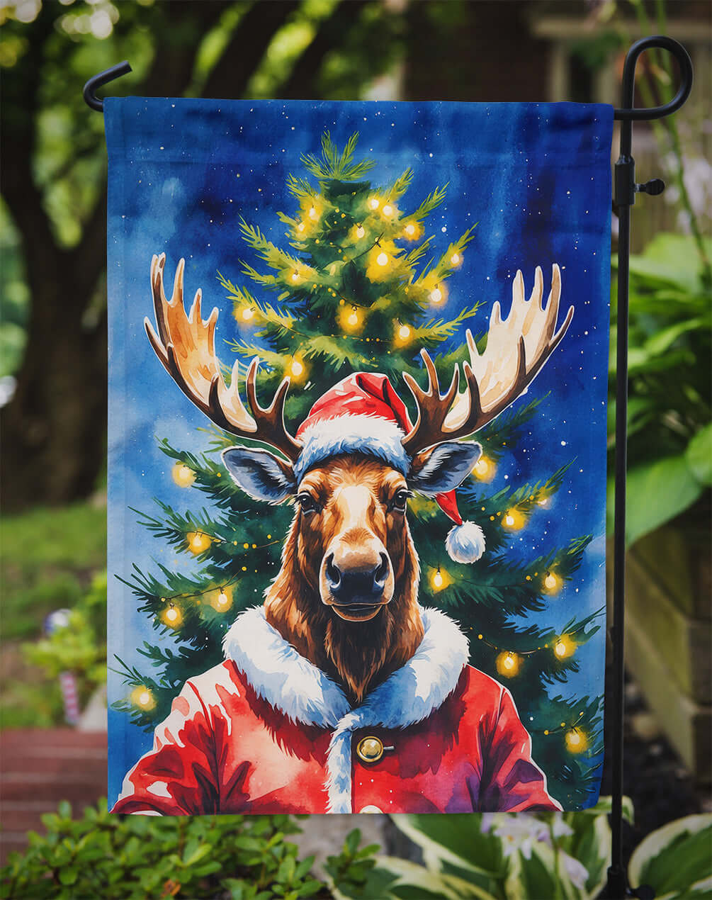 Moose Christmas Garden Flag Mailbox Decorative Yard Banner Outside Patio Artwork for Flower Beds, Garden Size, Multicolor