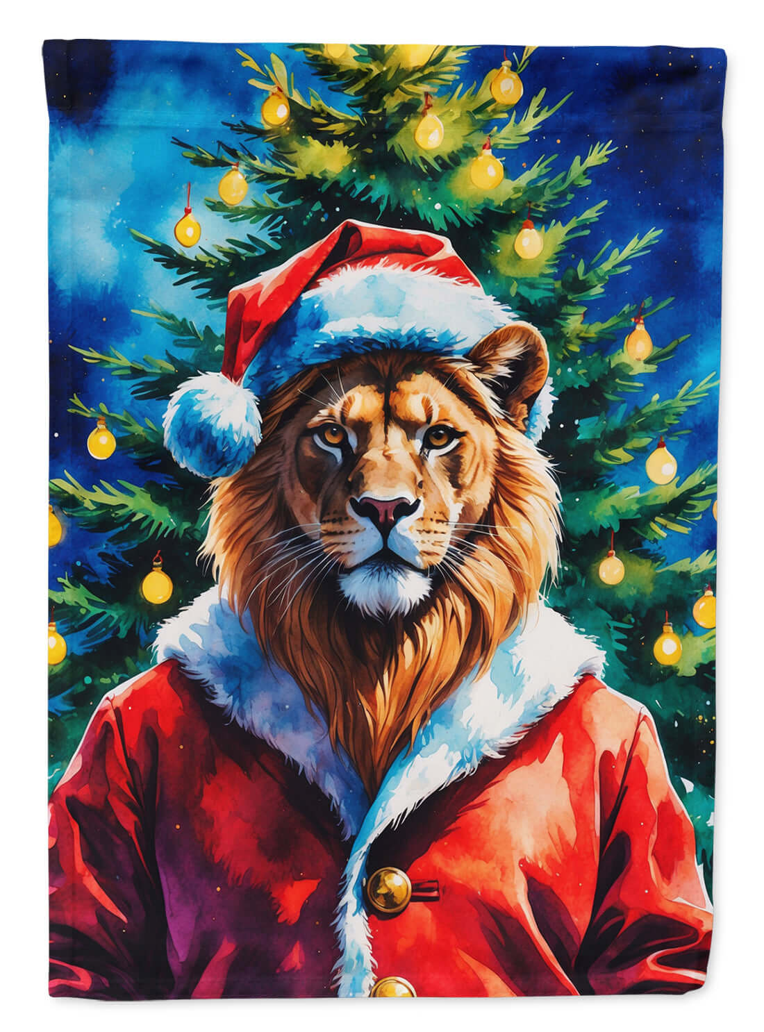 Lion Christmas Garden Flag Mailbox Decorative Yard Banner Outside Patio Artwork for Flower Beds, Garden Size, Multicolor