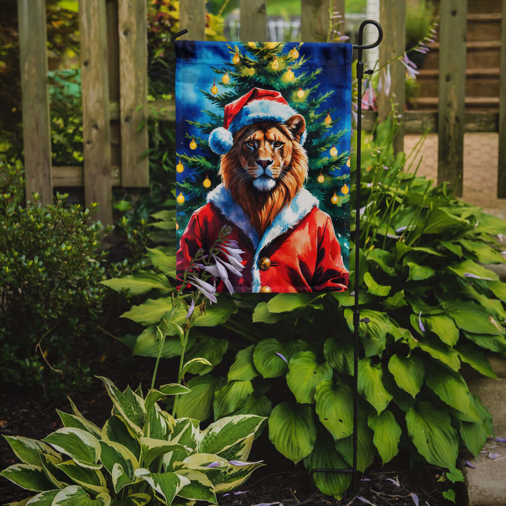 Lion Christmas Garden Flag Mailbox Decorative Yard Banner Outside Patio Artwork for Flower Beds, Garden Size, Multicolor