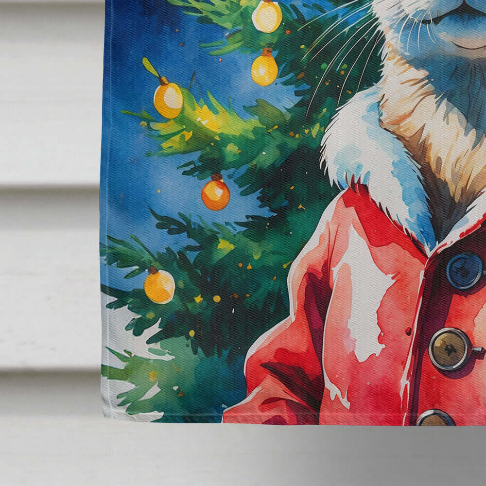 Otter Christmas House Flag 28x40 Porch Sleeve Pole Decorative Outside Yard Banner Artwork Wall Hanging, Polyester