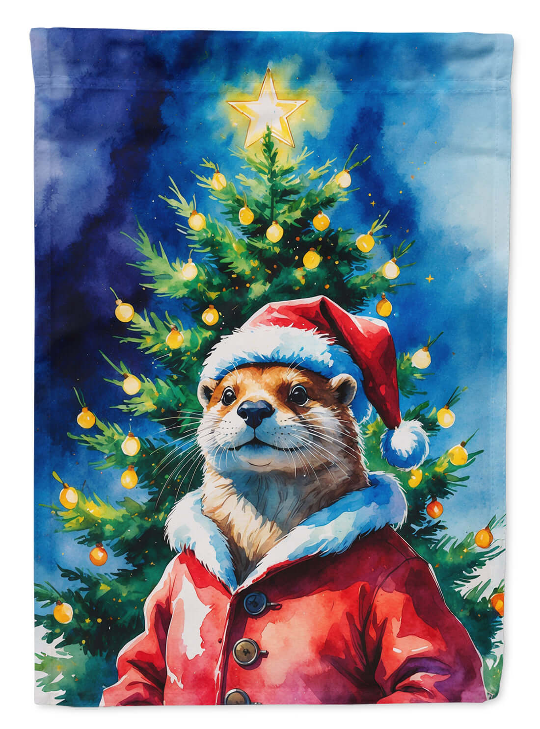 Otter Christmas Garden Flag Mailbox Decorative Yard Banner Outside Patio Artwork for Flower Beds, Garden Size, Multicolor