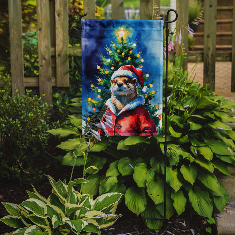 Otter Christmas Garden Flag Mailbox Decorative Yard Banner Outside Patio Artwork for Flower Beds, Garden Size, Multicolor