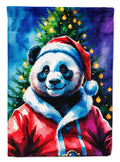 Panda Christmas House Flag 28x40 Porch Sleeve Pole Decorative Outside Yard Banner Artwork Wall Hanging, Polyester