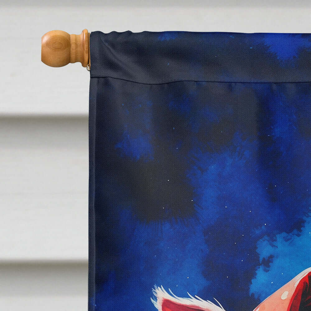 Pig Christmas House Flag 28x40 Porch Sleeve Pole Decorative Outside Yard Banner Artwork Wall Hanging, Polyester