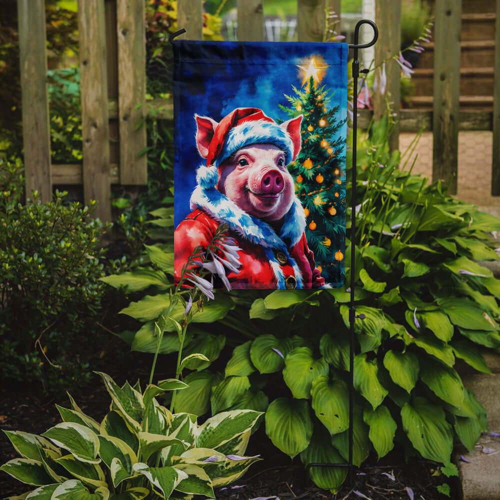 Pig Christmas Garden Flag Mailbox Decorative Yard Banner Outside Patio Artwork for Flower Beds, Garden Size, Multicolor
