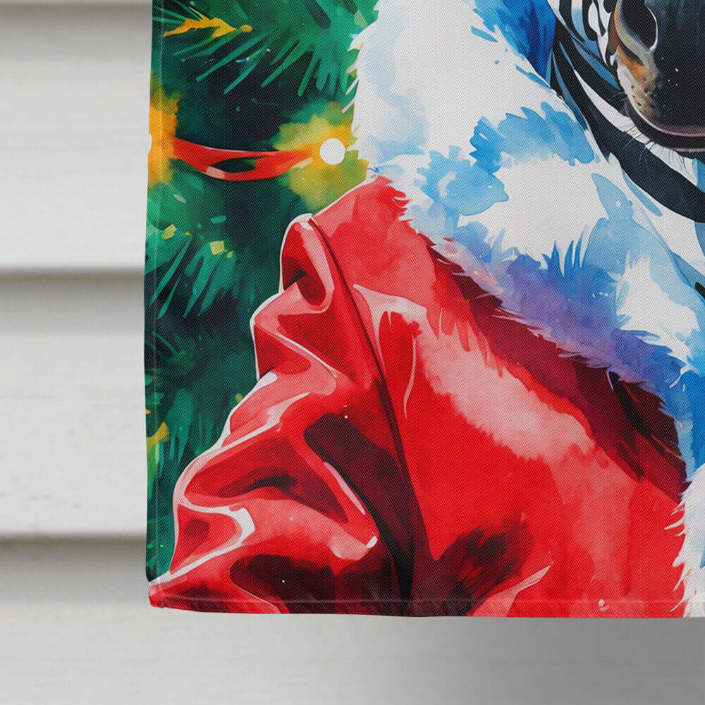 Zebra Christmas House Flag 28x40 Porch Sleeve Pole Decorative Outside Yard Banner Artwork Wall Hanging, Polyester