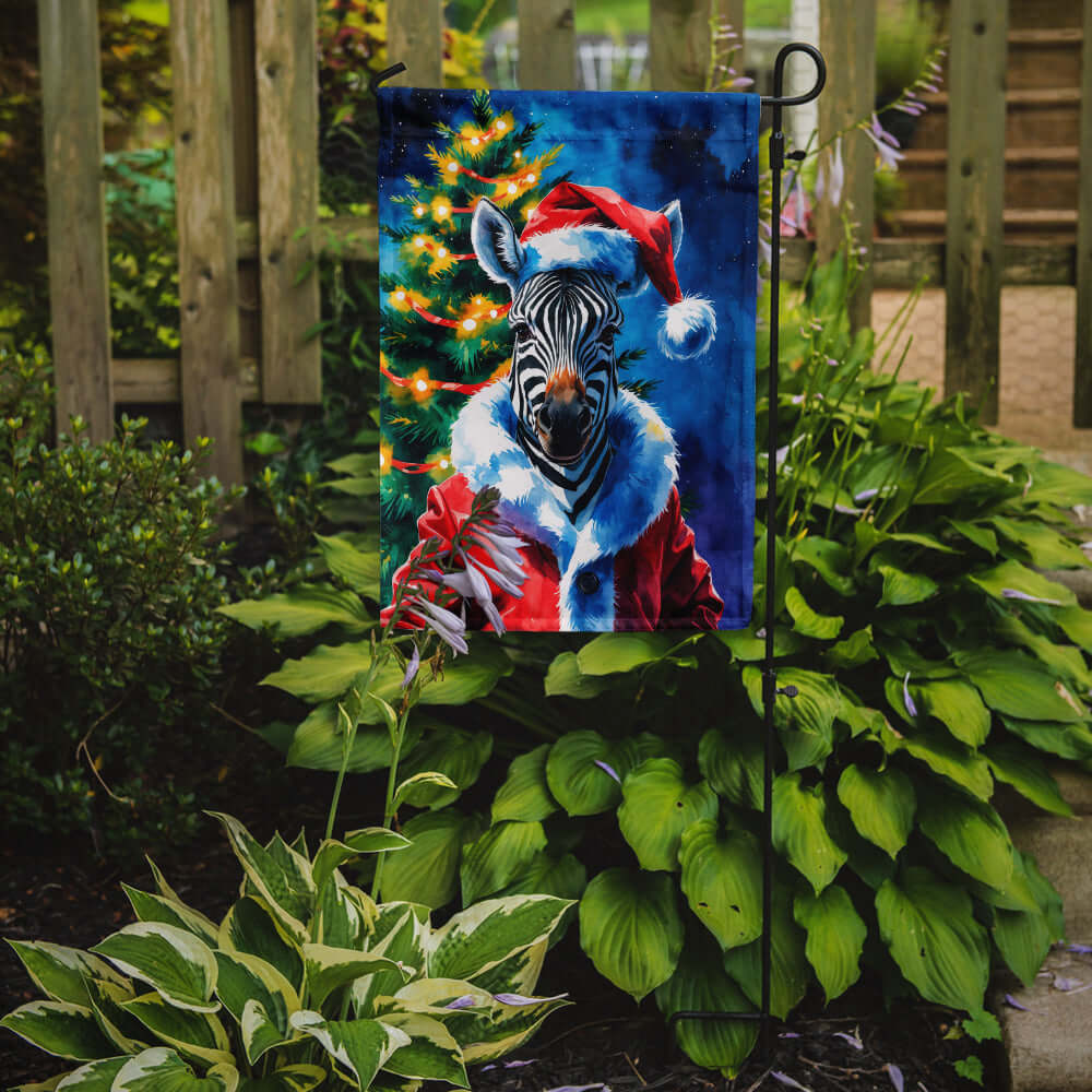 Zebra Christmas Garden Flag Mailbox Decorative Yard Banner Outside Patio Artwork for Flower Beds, Garden Size, Multicolor