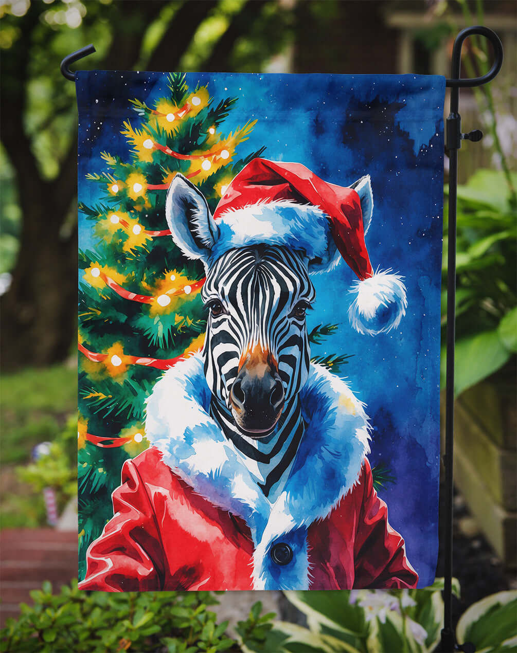 Zebra Christmas Garden Flag Mailbox Decorative Yard Banner Outside Patio Artwork for Flower Beds, Garden Size, Multicolor