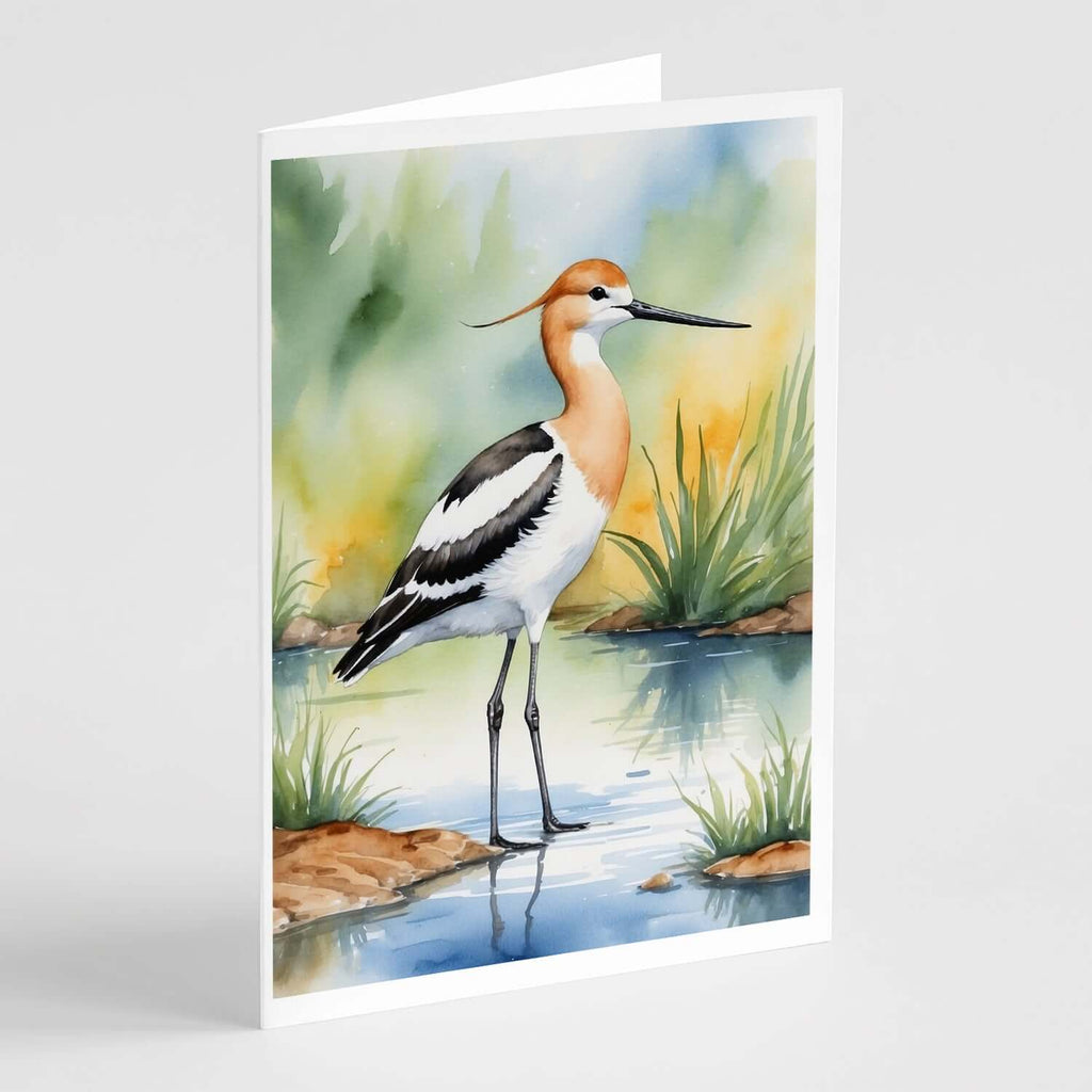 American Avocet Bird Greeting Cards Pack of 8 Blank Cards with Envelopes Whimsical A7 Size 5x7