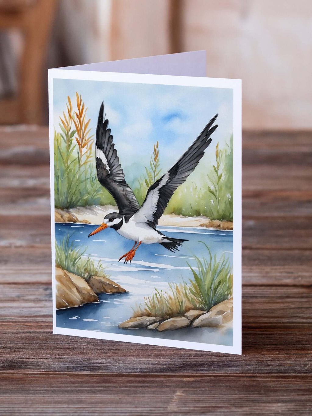 Black Skimmer Bird Greeting Cards Pack of 8 Blank Cards with Envelopes Whimsical A7 Size 5x7