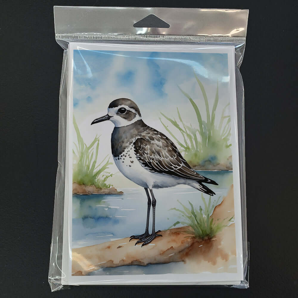 Black-bellied Plover Bird Greeting Cards Pack of 8 Blank Cards with Envelopes Whimsical A7 Size 5x7
