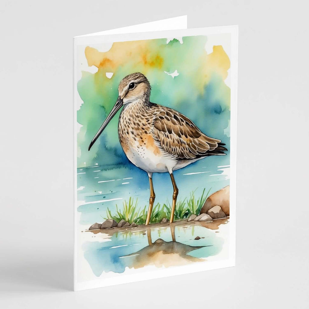 Long-billed Dowitcher Bird Greeting Cards Pack of 8 Blank Cards with Envelopes Whimsical A7 Size 5x7