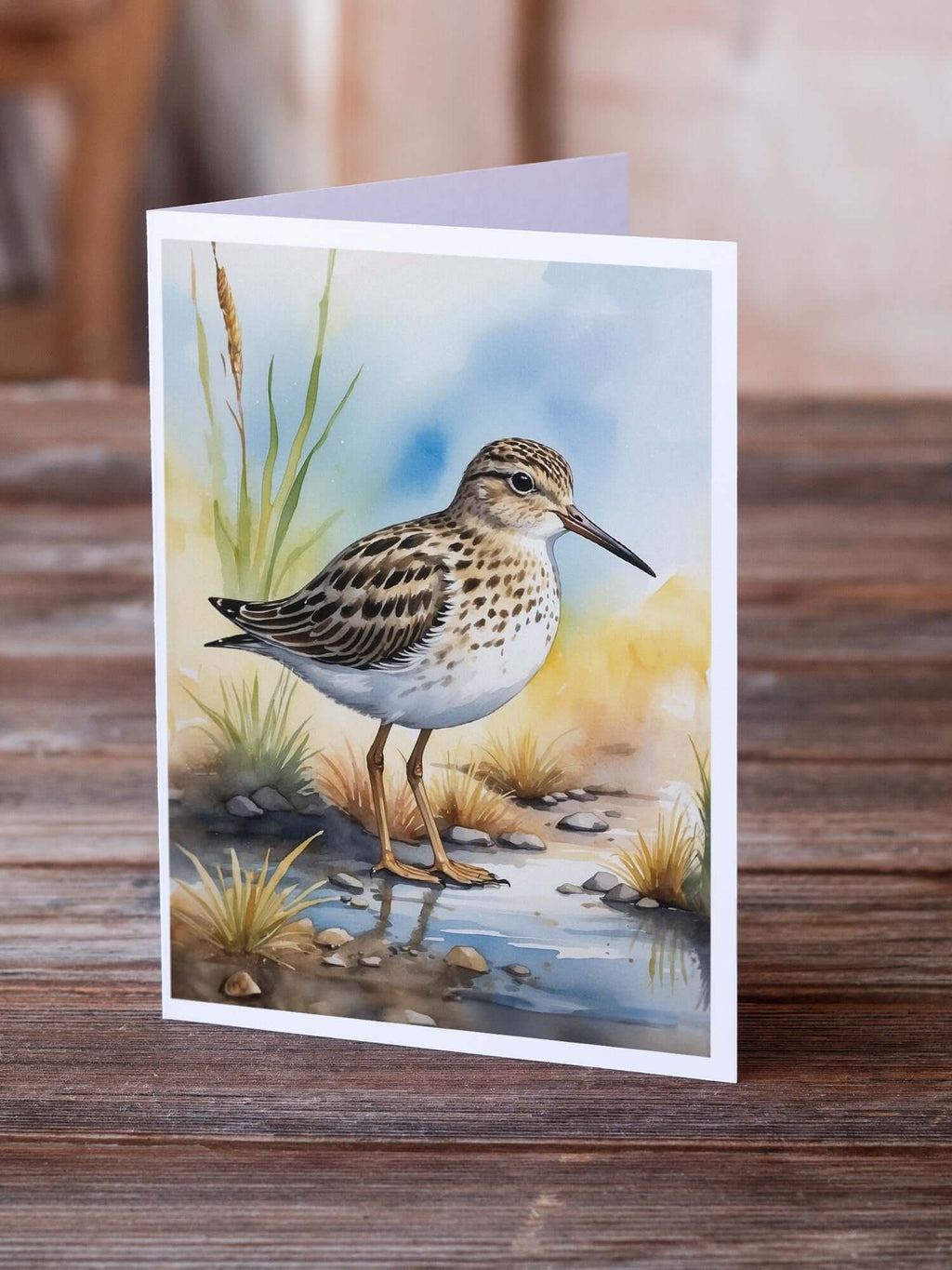 Pectoral Sandpiper Bird Greeting Cards Pack of 8 Blank Cards with Envelopes Whimsical A7 Size 5x7