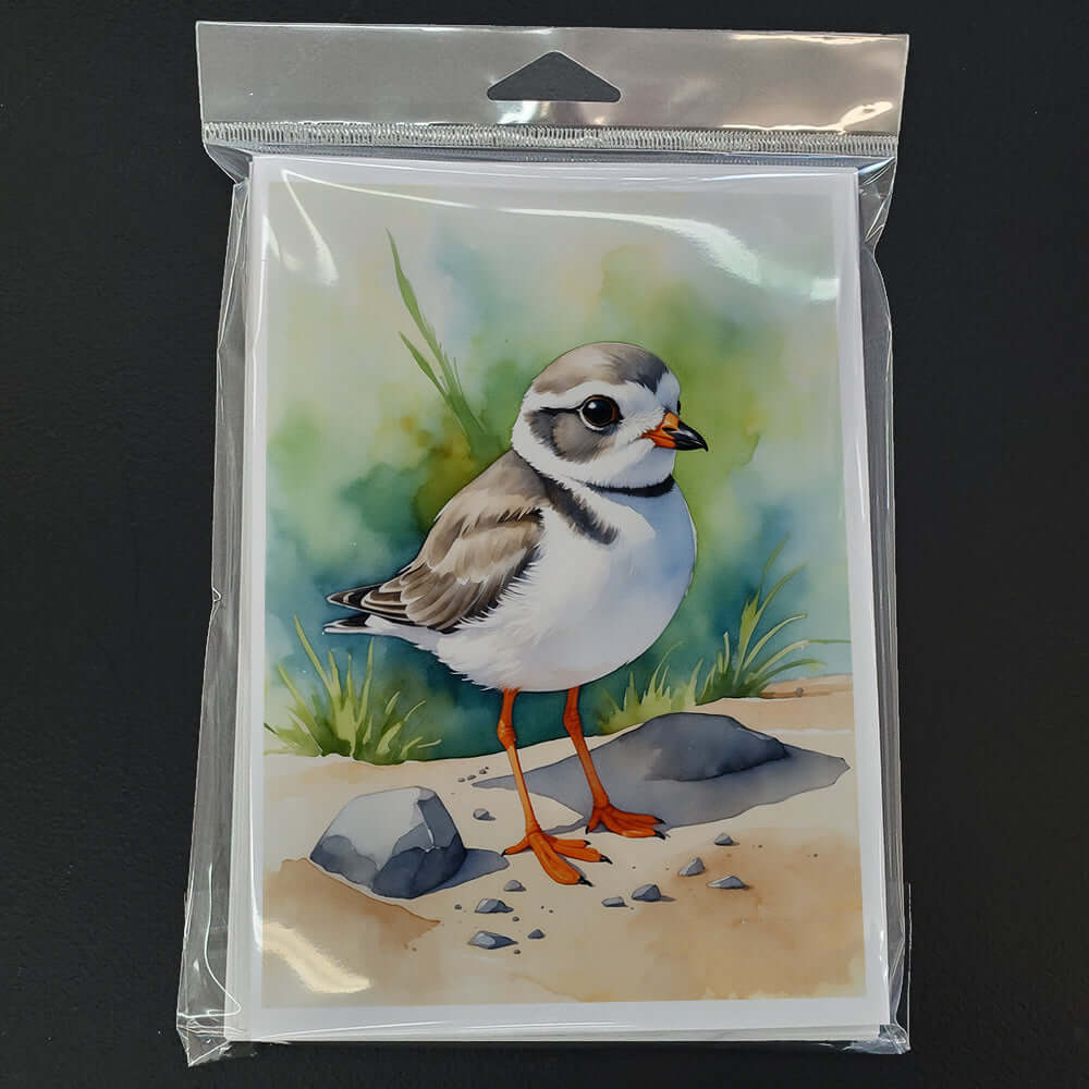 Piping Plover Bird Greeting Cards Pack of 8 Blank Cards with Envelopes Whimsical A7 Size 5x7