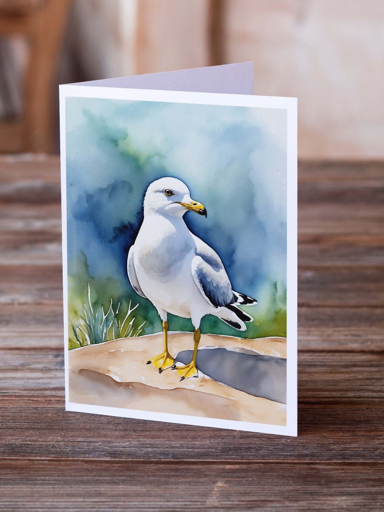 Ring-billed Gul Bird Greeting Cards Pack of 8 Blank Cards with Envelopes Whimsical A7 Size 5x7