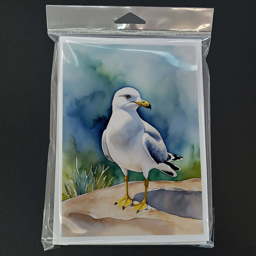 Ring-billed Gul Bird Greeting Cards Pack of 8 Blank Cards with Envelopes Whimsical A7 Size 5x7