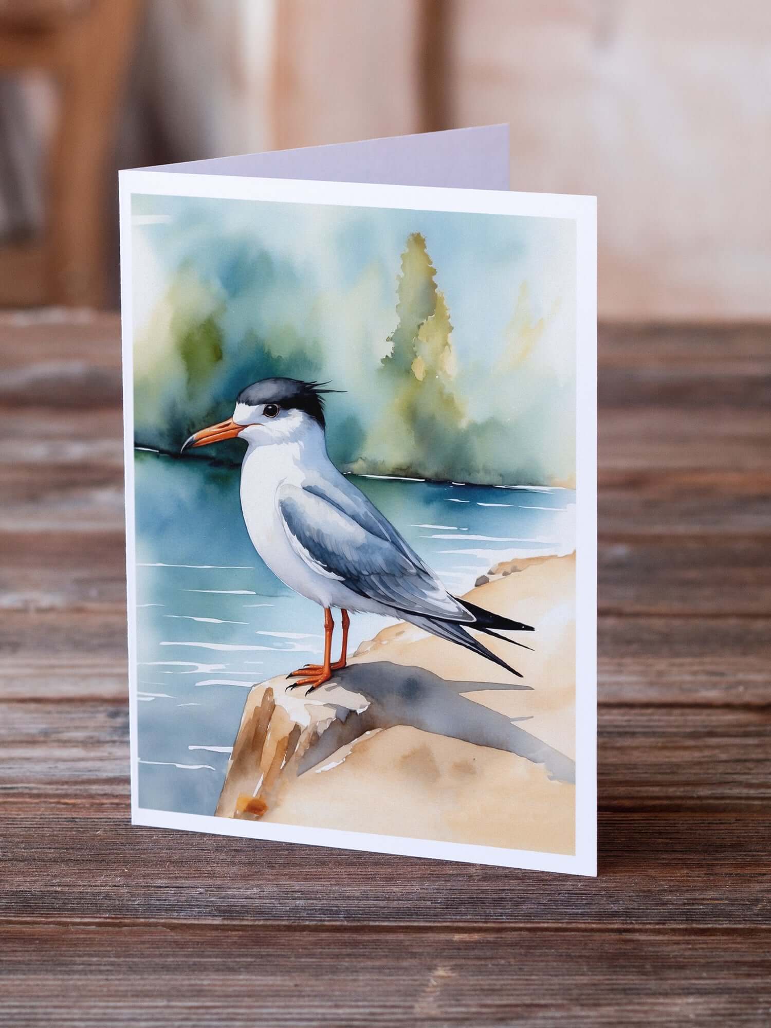 Tern Bird Greeting Cards Pack of 8 Blank Cards with Envelopes Whimsical A7 Size 5x7