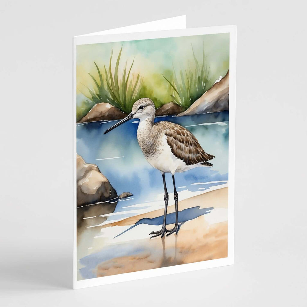 Willet Bird Greeting Cards Pack of 8 Blank Cards with Envelopes Whimsical A7 Size 5x7