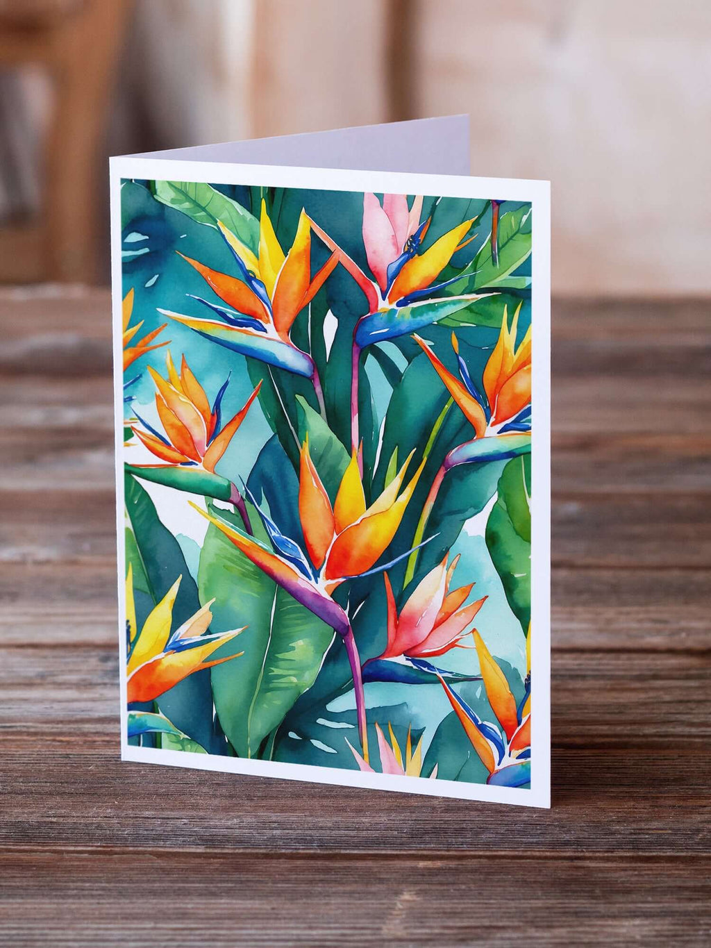 Bird of Paradise Greeting Cards Pack of 8 Blank Cards with Envelopes Whimsical A7 Size 5x7