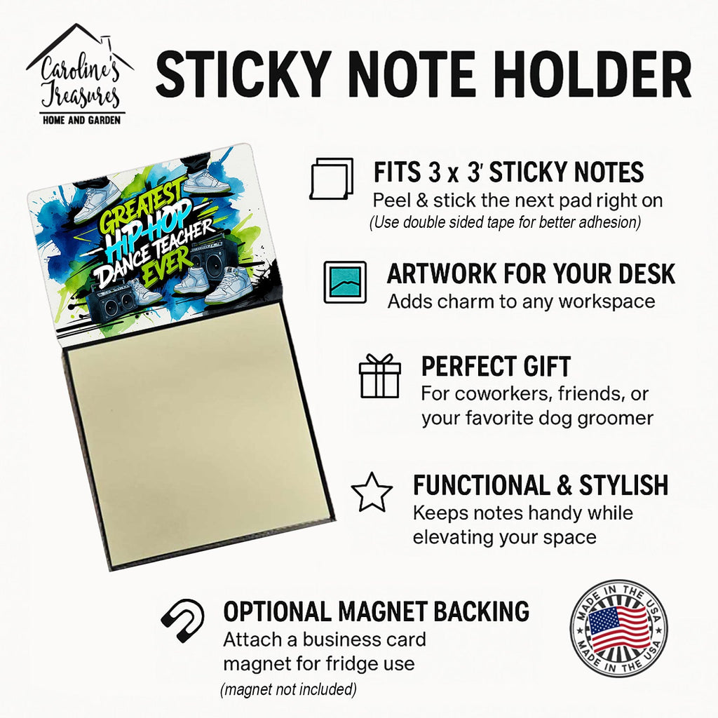 Greatest Hip-Hop Dance Teacher Ever Funny Sticky Note Holder for Teacher's Gift Refillable with 3x3 Notes
