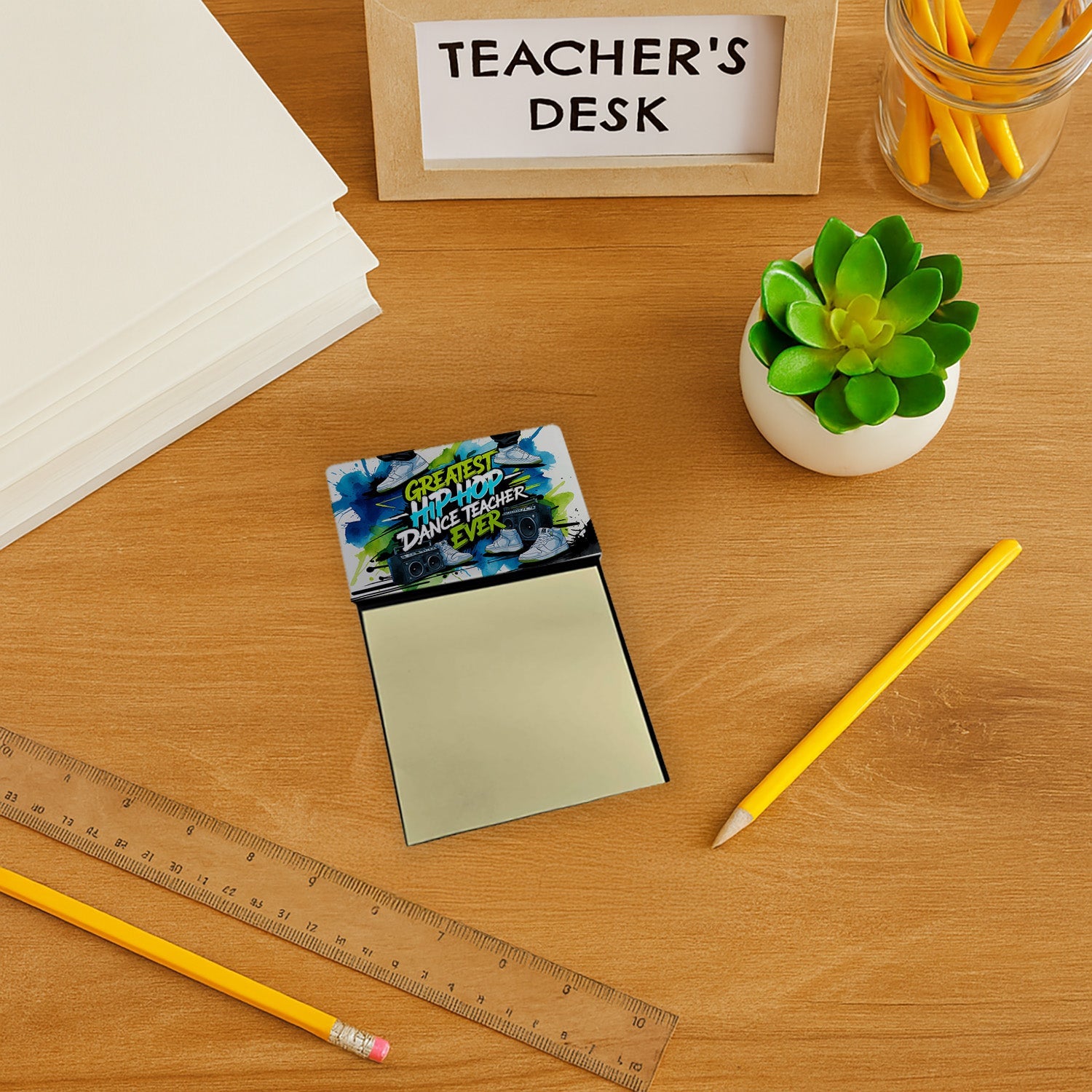 Greatest Hip-Hop Dance Teacher Ever Funny Sticky Note Holder for Teacher's Gift Refillable with 3x3 Notes
