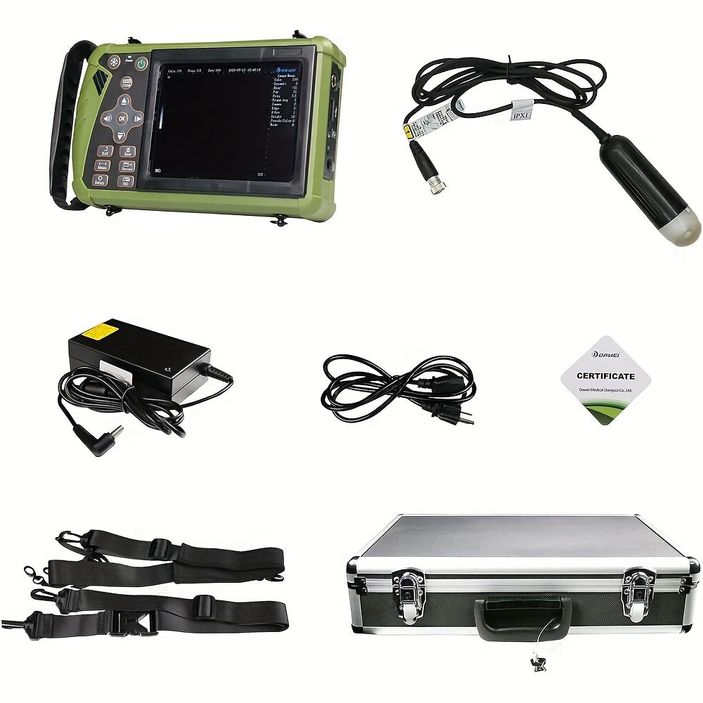 DAWEI Portable Veterinary Ultrasound Scanner (with 3.5MHz Probe), Handheld Animal Ultrasound Device For Pregnancy, For Pigs, Sheep, Dogs, And Cats, Applicable To Farms, Animal Clinics, Etc
