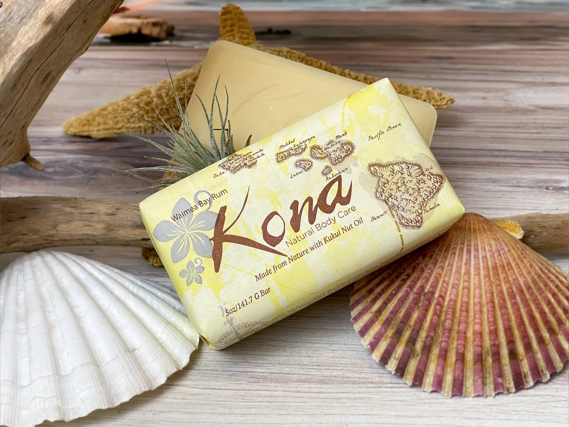 Kona Natural Body Care - Waimea Bay Rum Bar Soap, 5 oz - Natural Soap for Men