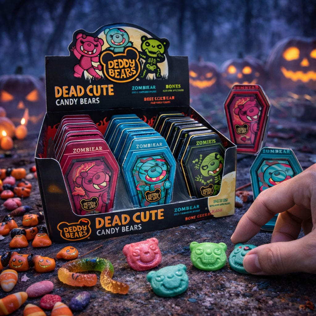 Boston America - Deddy Bears Dead Cute Candy Bears (1.2oz) Box of 12 Tins