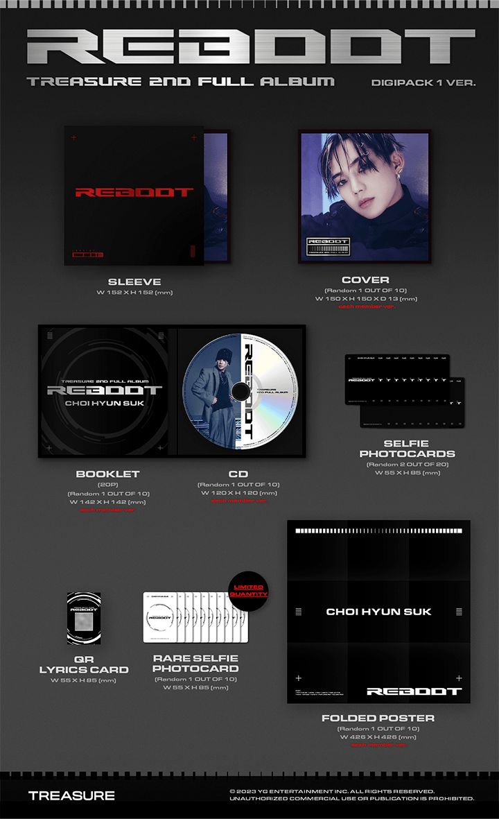 Treasure 2nd Full Album - Reboot (Digipack Ver.)