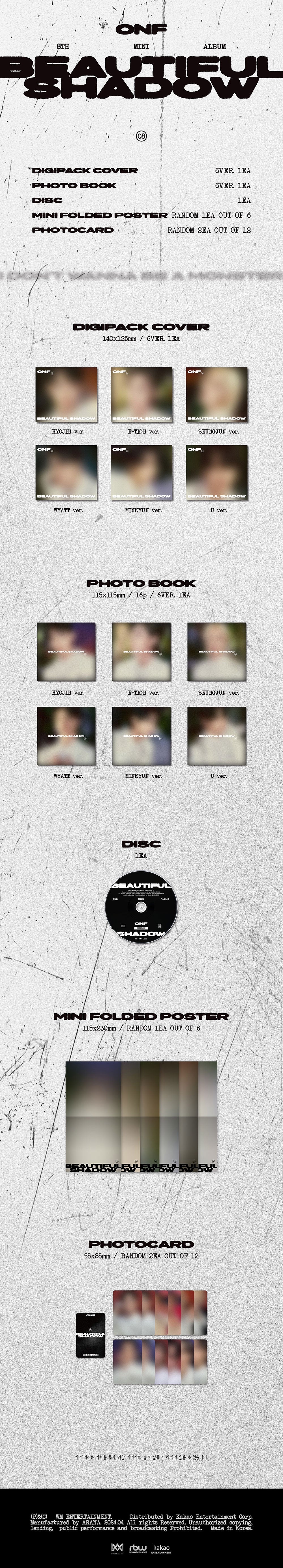 Onf 8th Mini Album - Beautiful Shadow