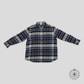 Celine Distressed Flannel Shirt in Blue