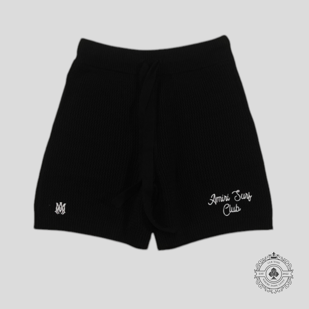 Amiri Surf Club Crochet Shorts in Black