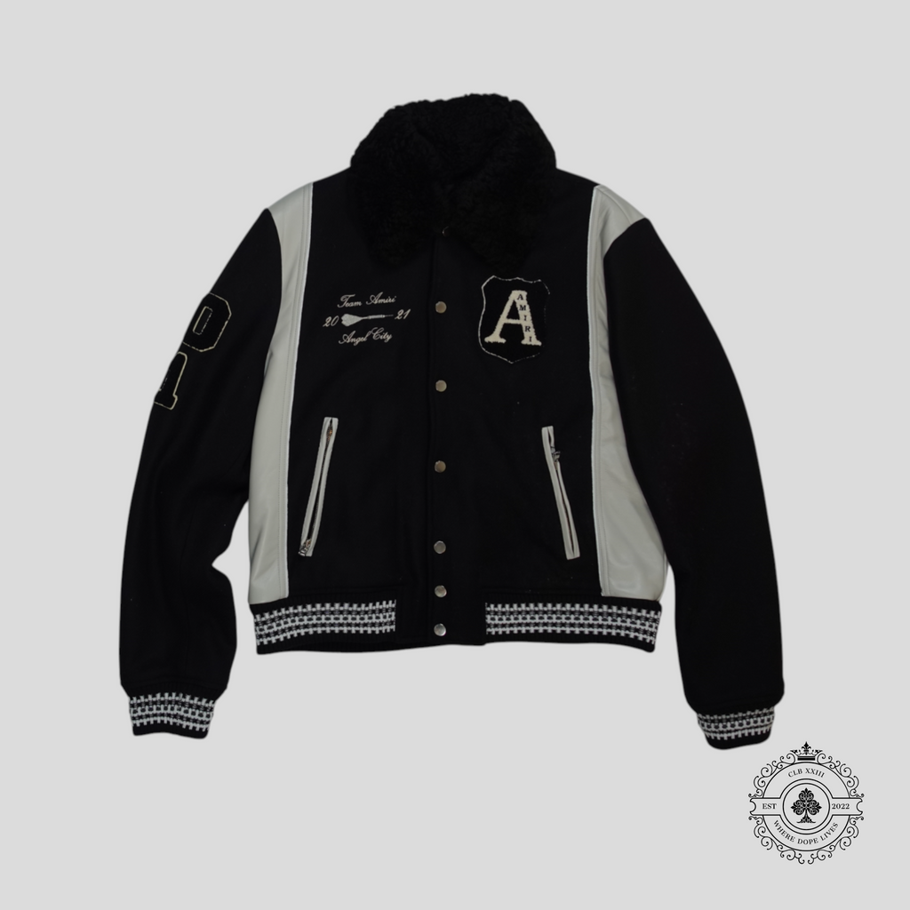 Amiri Always on Point Varsity Jacket in Black