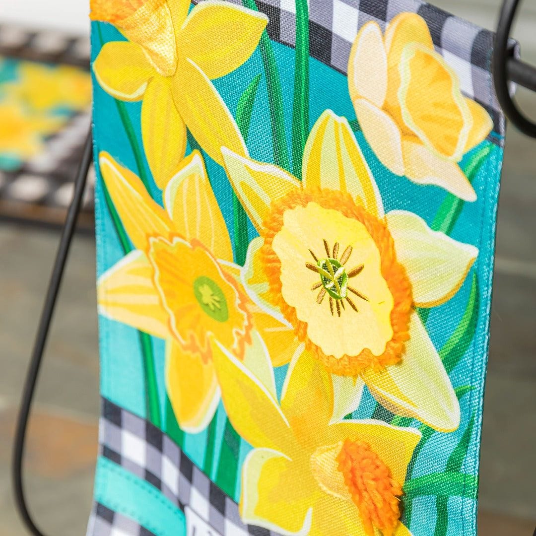 Daffodil Garden Spring Garden Flag 2 Sided Burlap