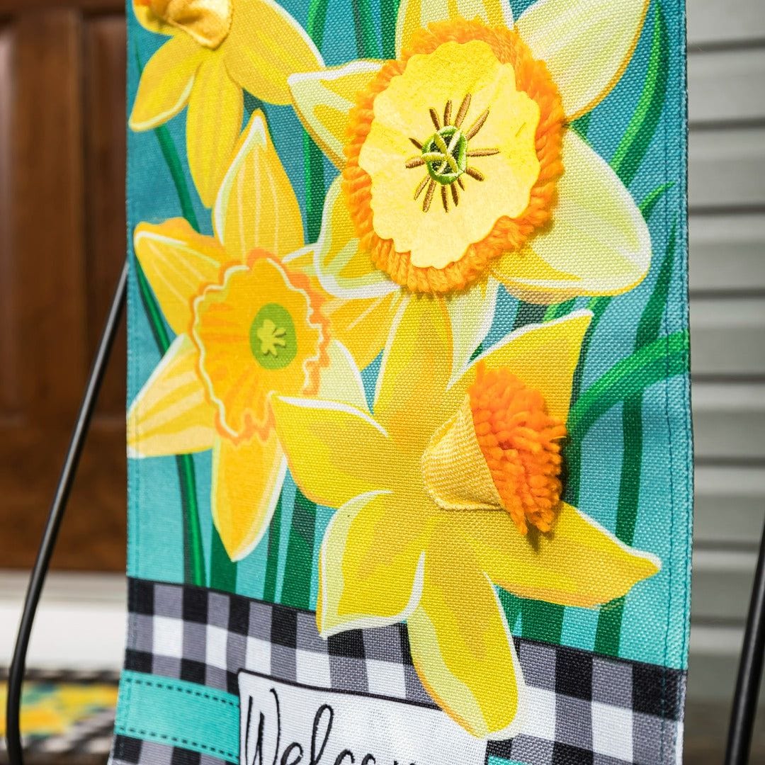 Daffodil Garden Spring Garden Flag 2 Sided Burlap