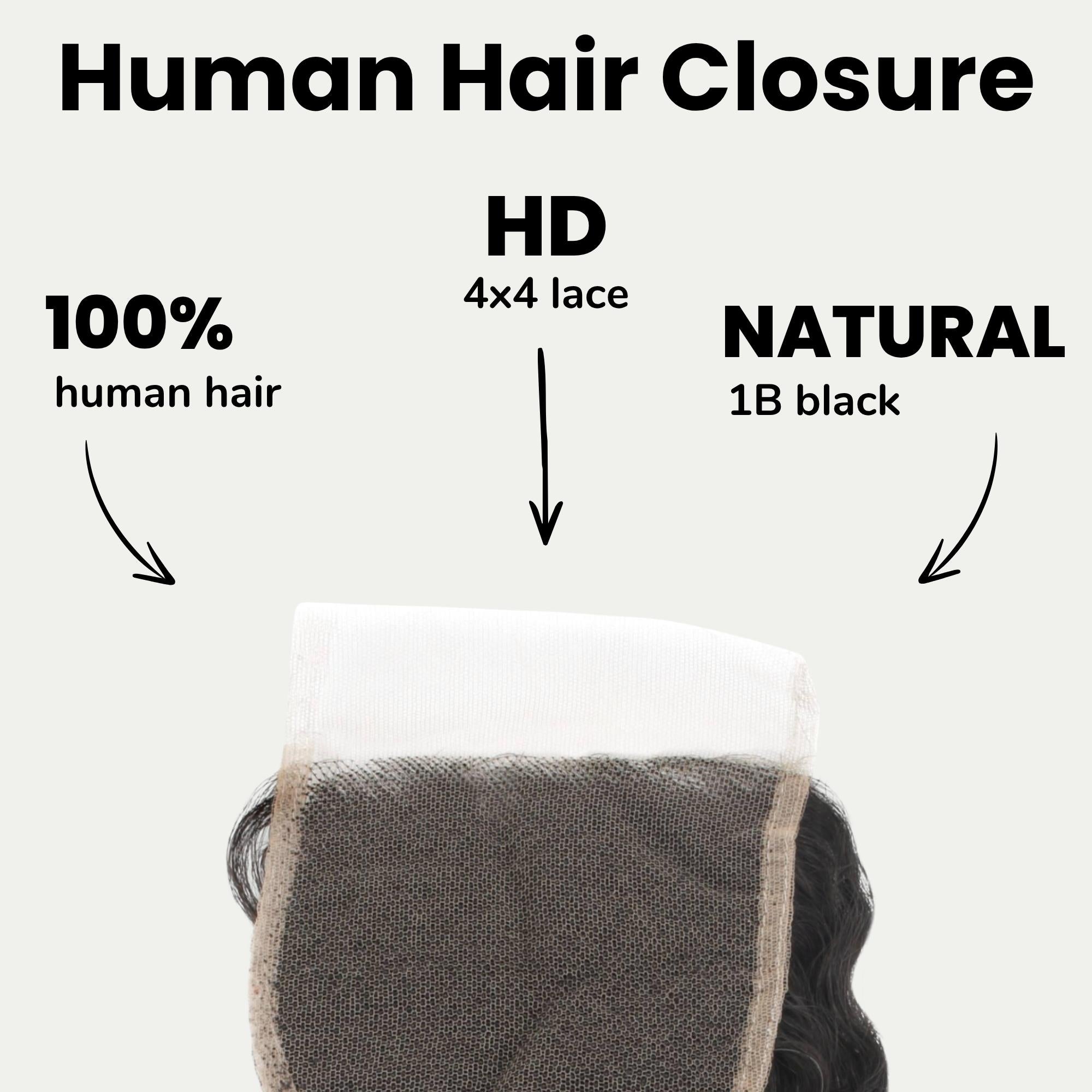 Deep Wave 4x4 HD Lace Human Hair Closure