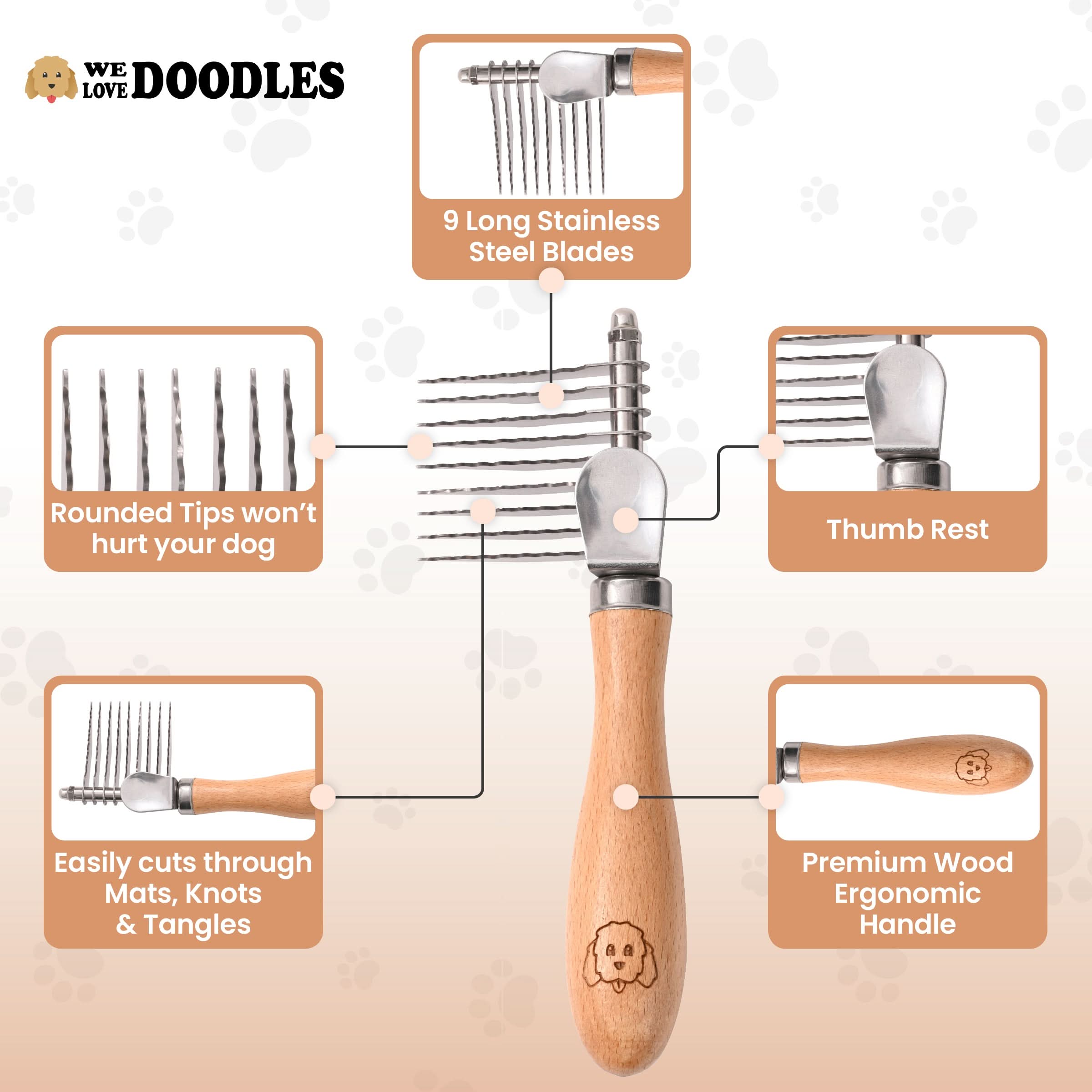 Dematting Rake for Dogs - Dematting Tool