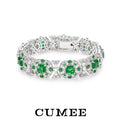 Diamond Cultivated Synthetic Emerald Bracelet.
