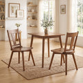 Solid Wood Dining Chairs Set of 2 with Ergonomic Backrest