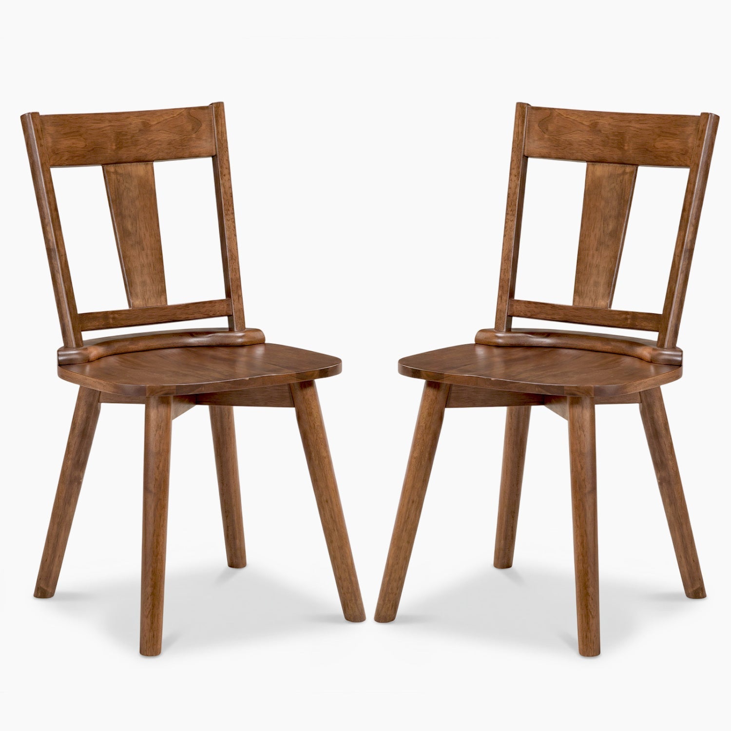 Solid Wood Dining Chairs Set of 2 with Ergonomic Backrest