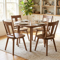 Solid Wood Dining Chairs Set of 4 with Curved Backrest