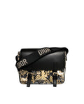 Dior Messenger Bag Regular  Dior Messenger Bag Black calfskin, cotton canvas and linen with gold Magica print