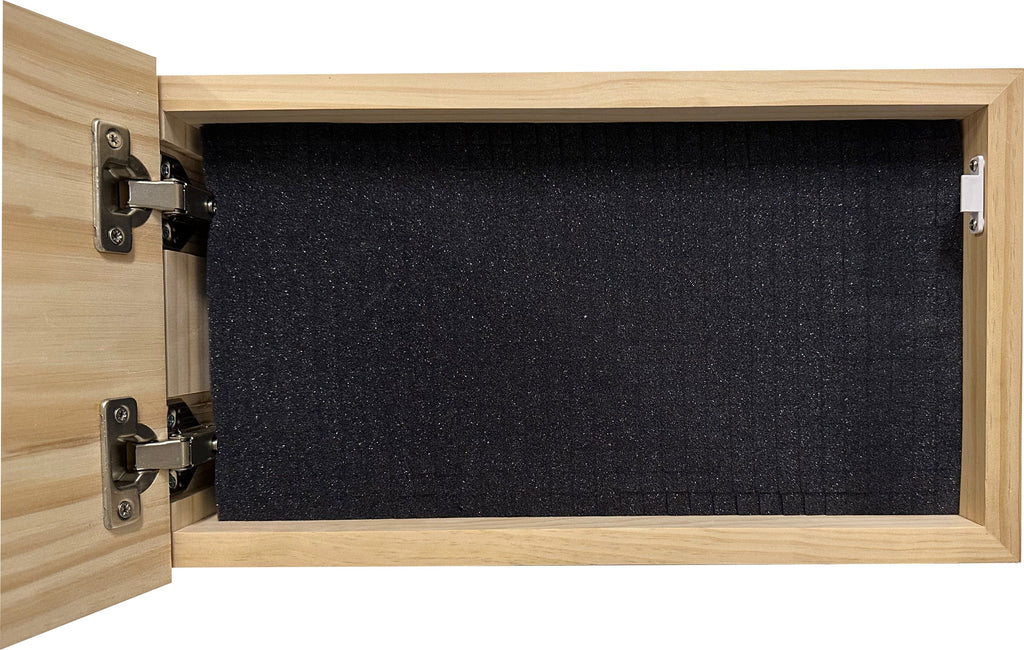 Dont Tread on Me Concealment Shelf - Quick Access Patriotic Hidden Gun Storage with Magnetic Lock - Safe & Secure Gun Concealment Furniture (Distressed)