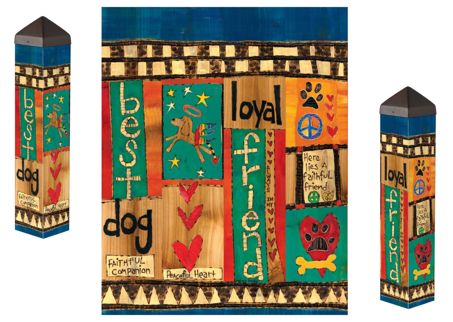 Dog Memorial Art Pole 20 Inches Tall